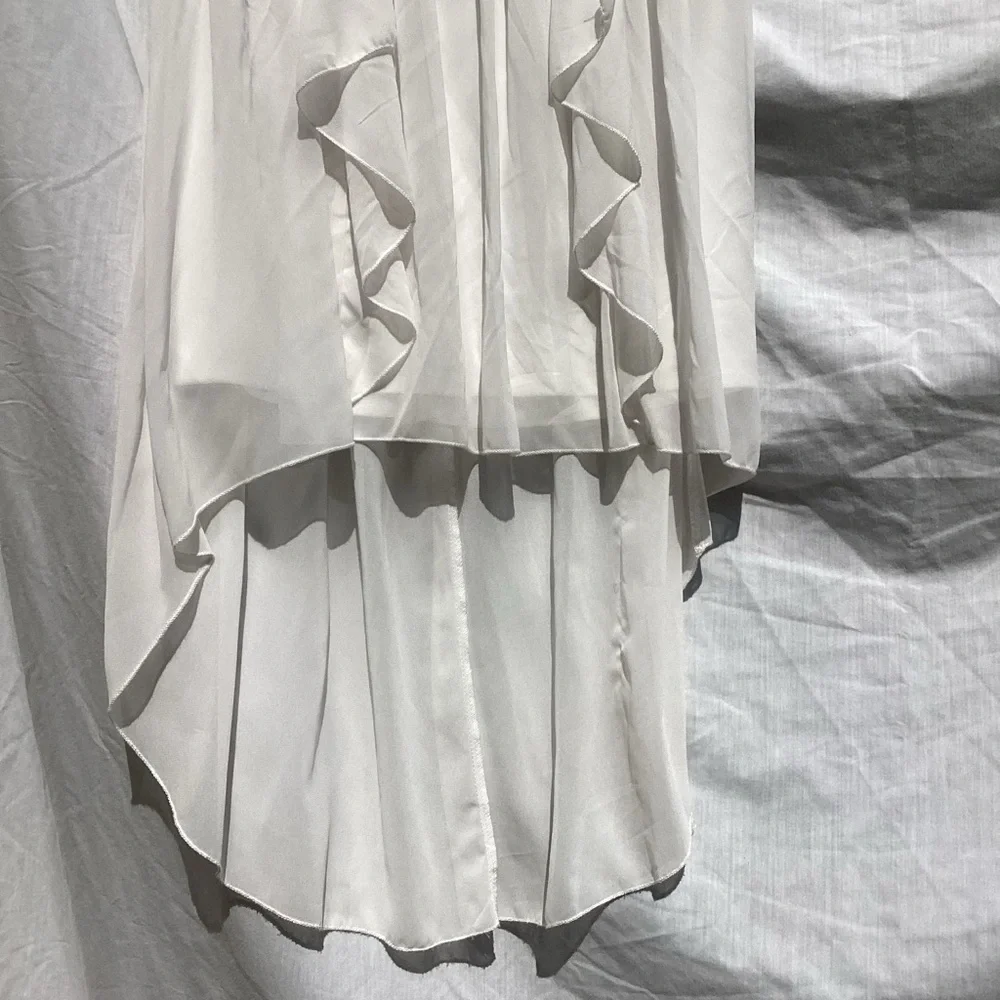 Jodi Kristopher tan and off white lace formal dress, size 15 - Picture 2 of 10